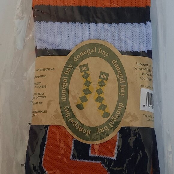 DONEGAL BAY SYRACUSE ORANGE WHITE BLUE TUBE SOCKS BNIP OS - Picture 3 of 3